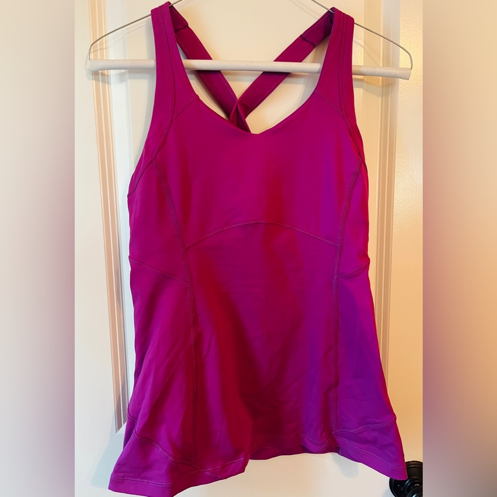Magenta Lululemon Cross Tank Top